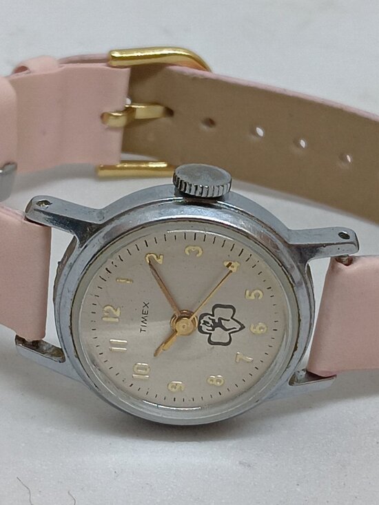 VINTAGE 1966 Timex Women\'s 24mm Manual Wind Silver Tone Girl Scouts Watch main image 5
